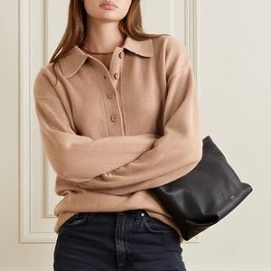 $450 EQUIPMENT Cashmere Collared Pullover Sweater
